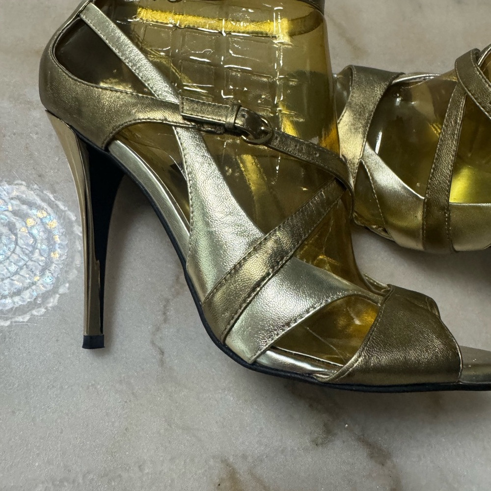 Guess Gold Strappy Heels